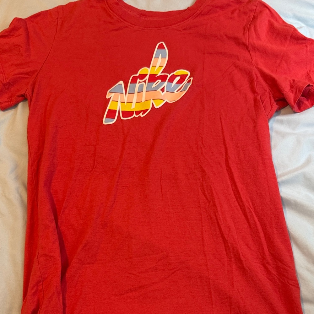 Nike Kids Red and Yellow Graphic Tee